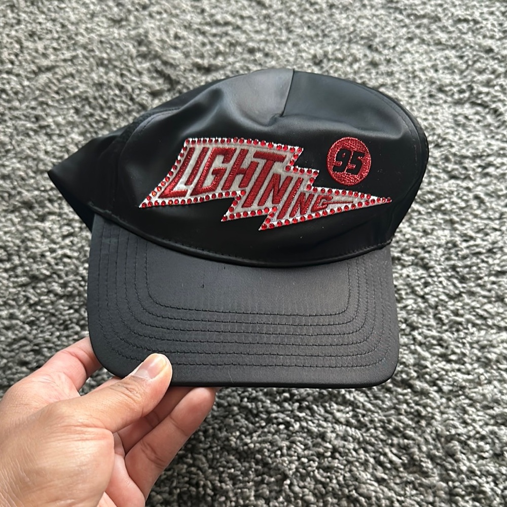 Lightning Black Cap with Red Accents